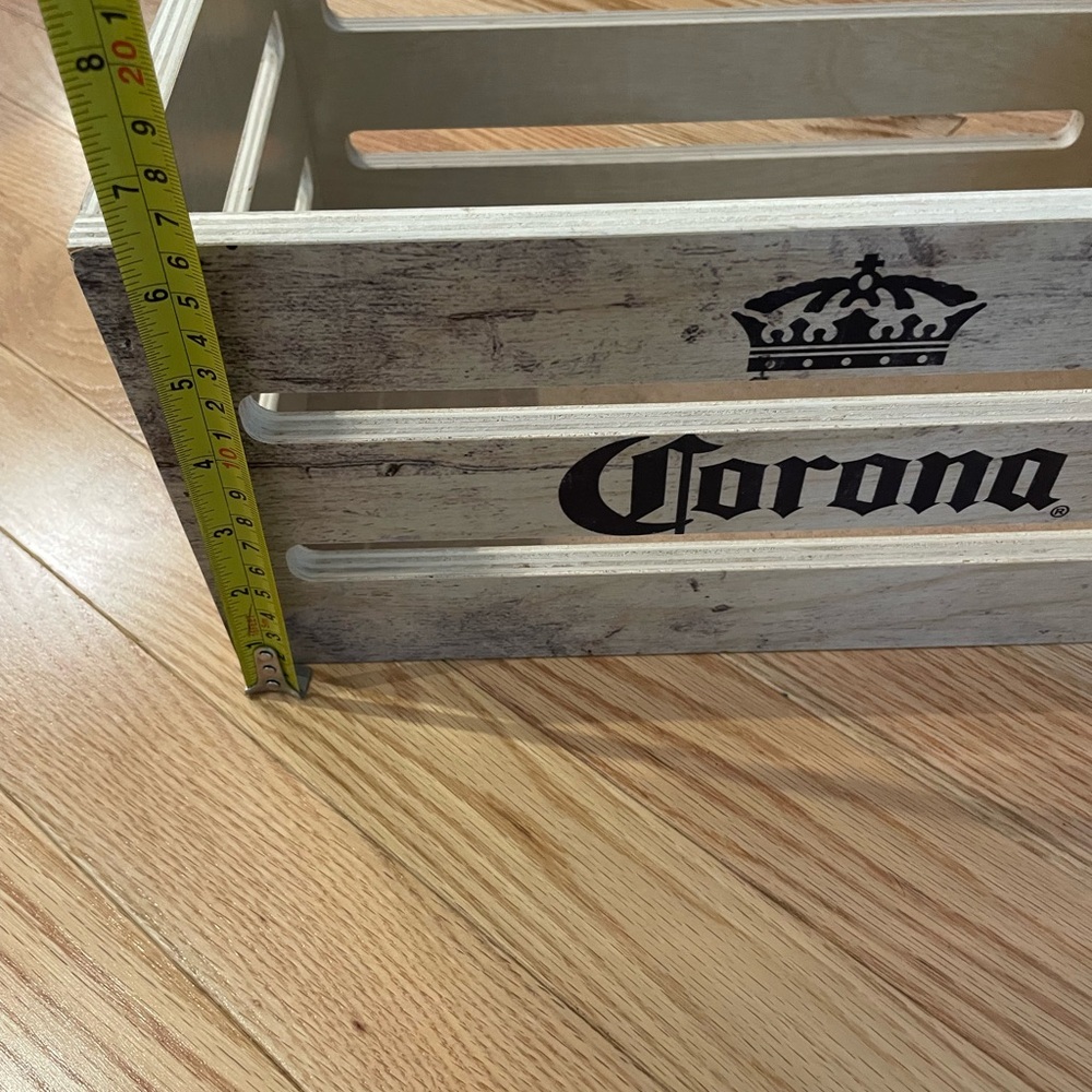 Corona Branded Wooden Crate with Black Logo